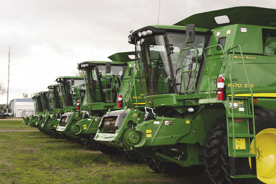 Line  of Used Combines