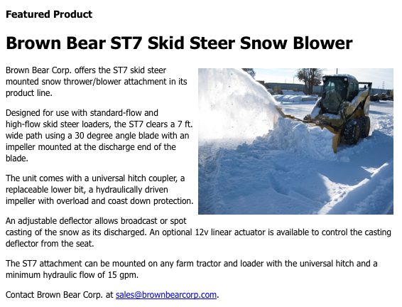 Brown Bear snowblower