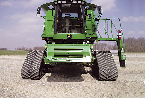 Tracks on a combine since 1972 Tracks on a combine since 1972