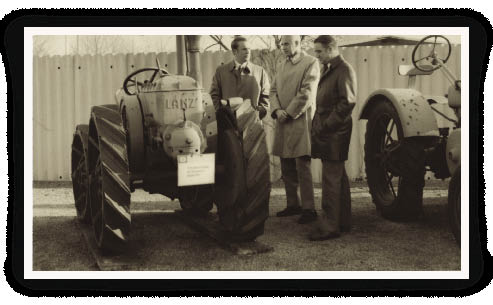 Charlie Gause (left) during his 1972 visit with factory representatives at Deere’s German plant that built the “John Deere-Lanz” four-wheel drive tractor. Charlie Gause (left) during his 1972 visit with factory representatives at Deere’s German plant that built the “John Deere-Lanz” four-wheel drive tractor.