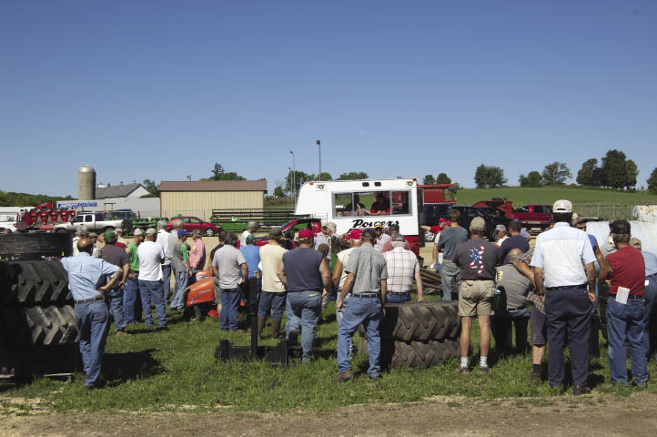 Johnson Tractor organizes its auctions to start with small miscellaneous pieces, such as wheels and tires, anhydrous tanks and axles. &ldquo;We don&rsquo;t have an hour&rsquo;s worth of small stuff. We might have 10 or 15 minutes worth of things that sells for $1, $10 or $50, but by 10:15 we&rsquo;re into $5,000 items and up,&rdquo; Leo Johnson, Johnson Tractor partner, says.
