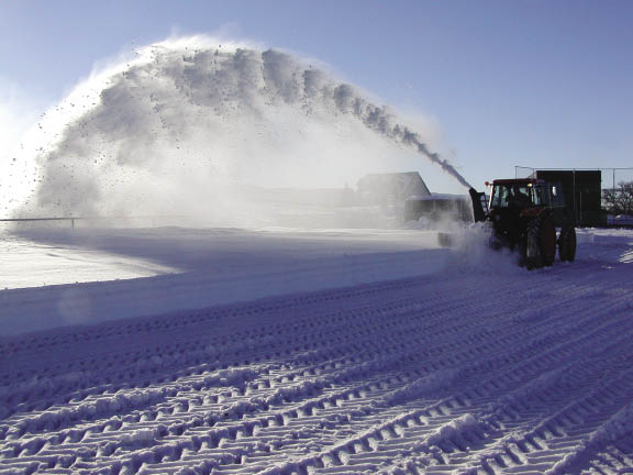 Rich Hillyer, of Bayfield, Colo.’s Southwest Ag, clears 3 ft. of snow from the high school’s baseball field so it will be ready for spring practice. Rich Hillyer, of Bayfield, Colo.’s Southwest Ag, clears 3 ft. of snow from the high school’s baseball field so it will be ready for spring practice.