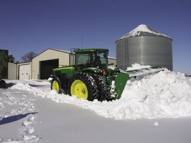 Bennington Equipment of Bennington, Neb., keeps only one attachment for fighting snow in stock — this 3 point mounted bucket that can be used to move dirt as well as snow. Bennington Equipment of Bennington, Neb., keeps only one attachment for fighting snow in stock — this 3 point mounted bucket that can be used to move dirt as well as snow.