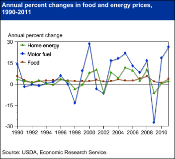 Food prices less volatile than fuel prices