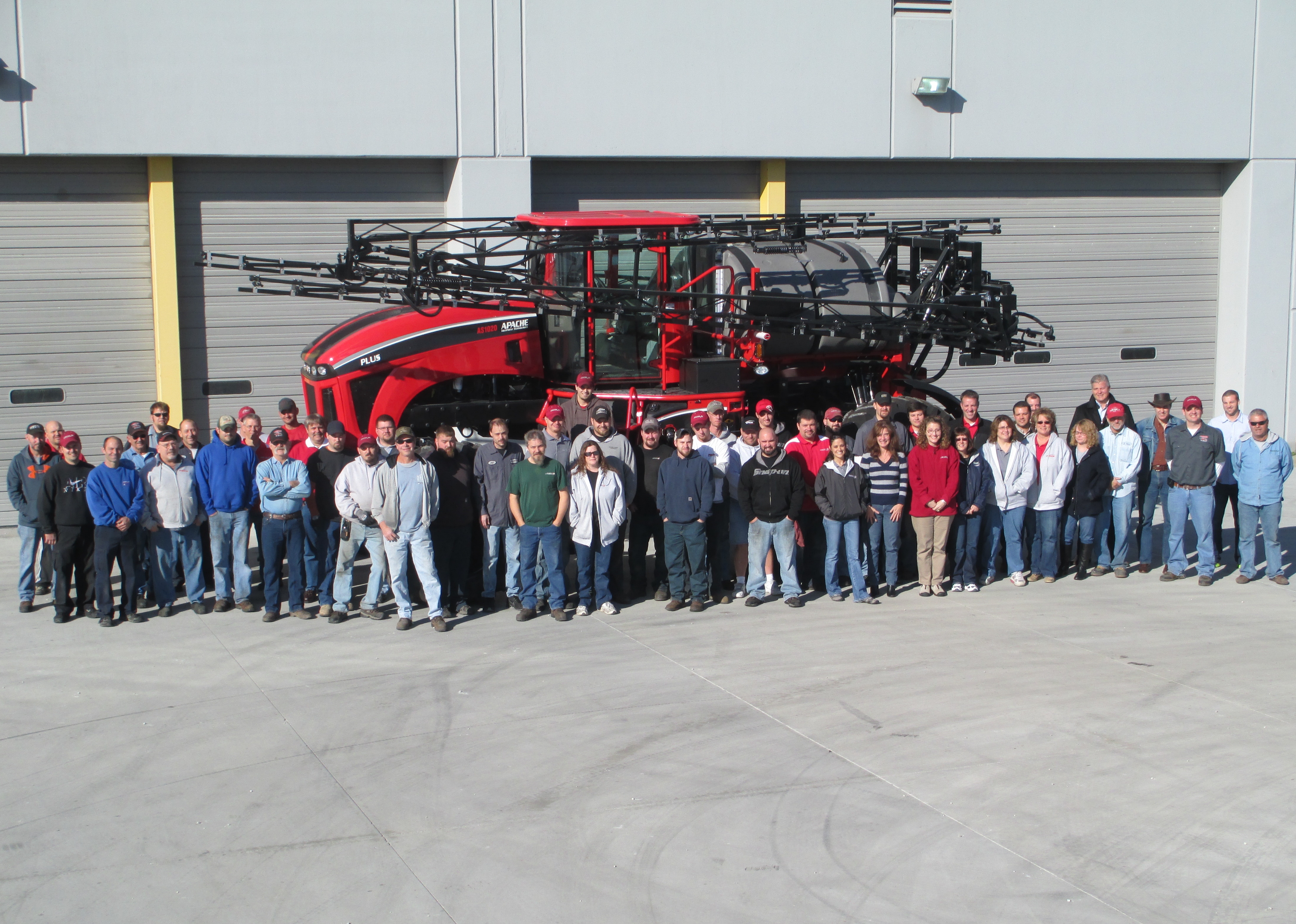 The team built its 70th Apache sprayer in one month, surpassing the previous record of 69 sprayers.
