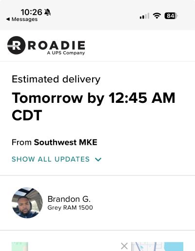 Roadie-UPS-Estimated-Delivery