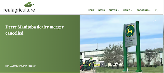 Deere Dealer Merger Cancelled