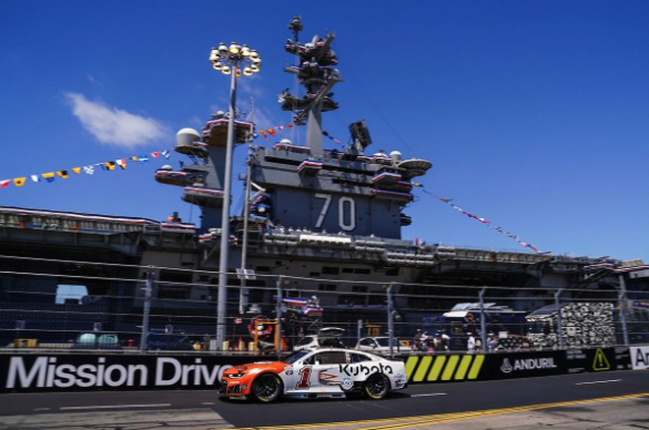 Trackhouse Racing’s Ross Chastain drives the #1 Kubota Chevrolet