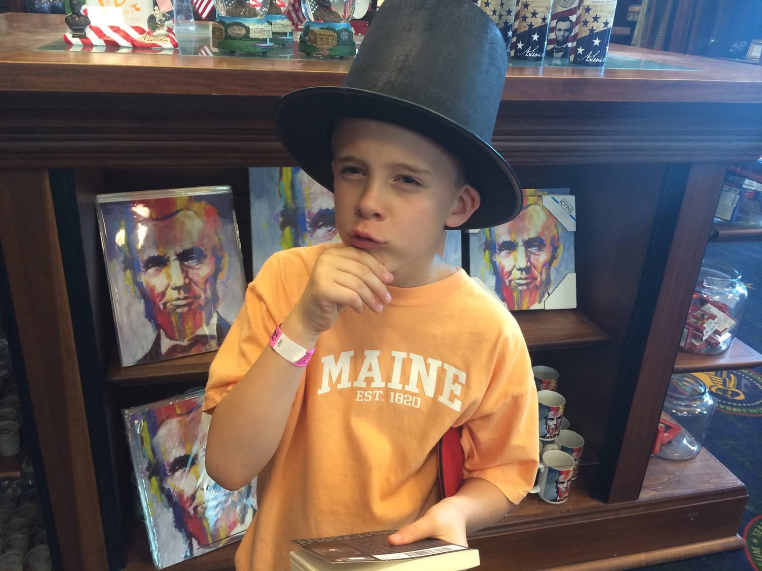 Young Hayden in lincoln hat