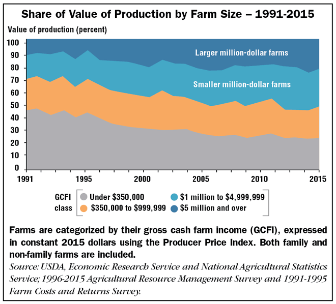 Share of Value of Production by Farm Size