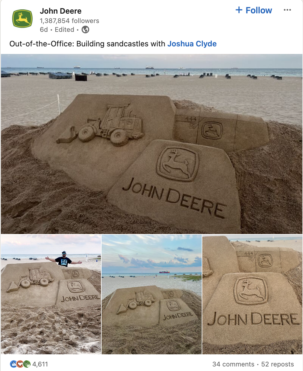 John Deere sandcastles