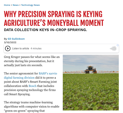 WHY PRECISION SPRAYING IS KEYING AGRICULTURE’S MONEYBALL MOMENT