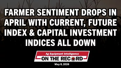 Farmer Sentiment Drops in April with Current, Future & Capital Investment Indices All Down