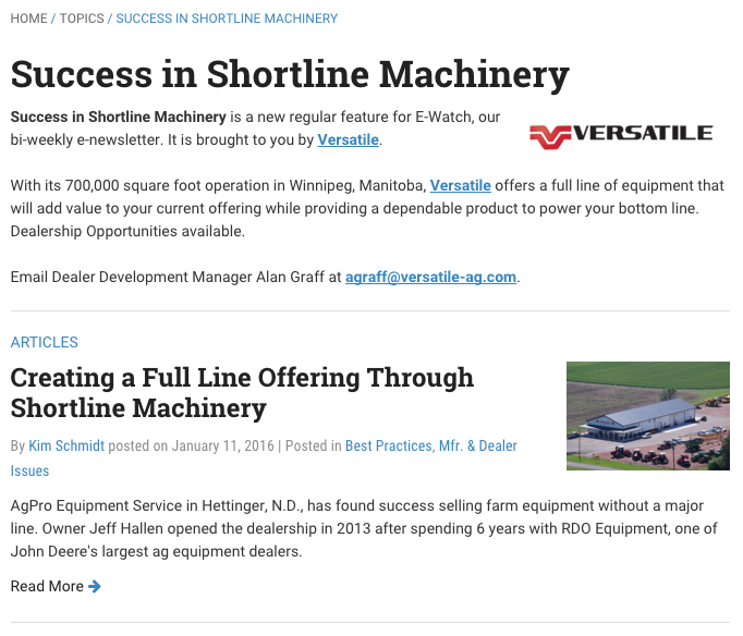 Shortline Machinery Series