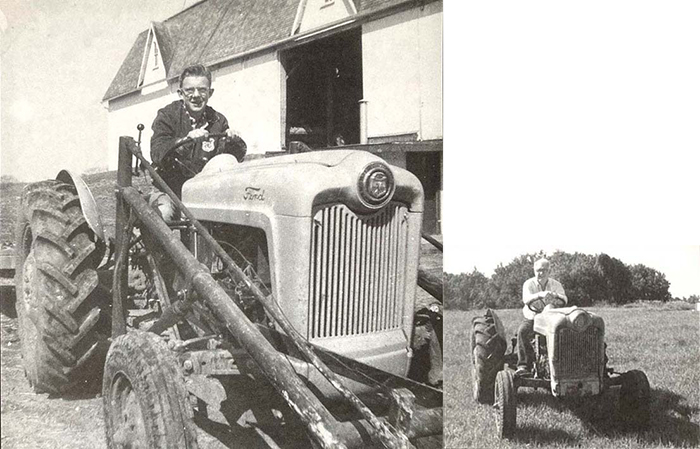 Frank Lessiter on a Ford Tractor
